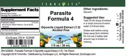 Label for Parasite Formula 4
