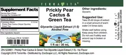 Label for Prickly Pear Cactus & Green Tea