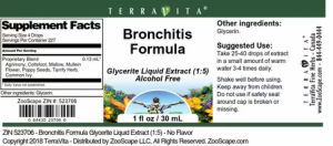 Label for Bronchitis Formula