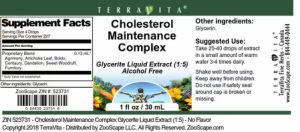 Label for Cholesterol Maintenance Complex