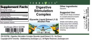Label for Digestive Stimulation Complex