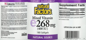 Label for Mixed Vitamin E 268 mg (400 IU)