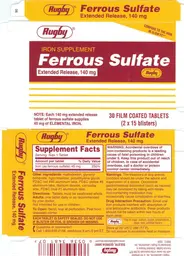 Label for Ferrous Sulfate Extended Release, 140 mg