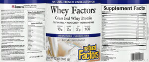 Label for Whey Factors Natural French Vanilla Flavor