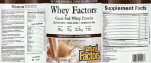 Label for Whey Factors Natural Double Chocolate Flavor