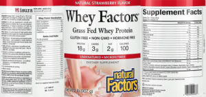 Label for Whey Factors Natural Strawberry Flavor