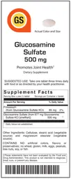 Label for Glucosamine Sulfate 500 mg
