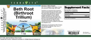 Beth Root (Birthroot Trillium) Powder