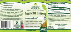 American Ginseng 1000 mg