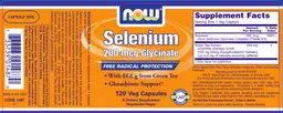 Label for Selenium 200 mcg Glycinate