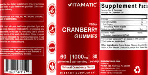 Cranberry Gummies 1000 mg Natural Cranbe