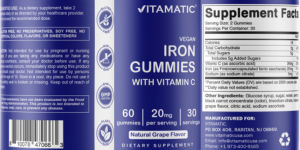 Iron Gummies 20 mg with Vitamin C Natura