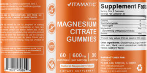 Magnesium Citrate Gummies 600 mg Natural