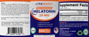 Melatonin 20 mg Fast Dissolve Natural Be