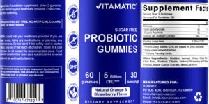 Probiotic Sugar Free Gummies 5 Billion C