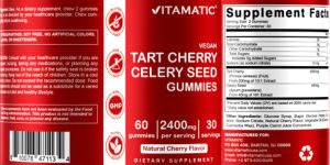 Tart Cherry Celery Seed Gummies Natural 