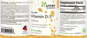 Chewable Vitamin D-3 1,000 IU Natural Fr