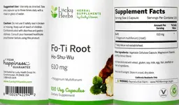 Label for Fo-Ti Root 610 mg