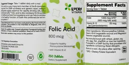 Label for Folic Acid 800 mcg