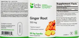 Label for Ginger Root 550 mg