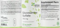 Label for Glucosamine Sulfate 750 mg