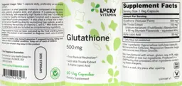 Label for Glutathione 500 mg