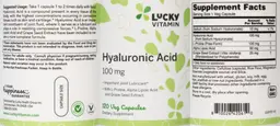 Label for Hyaluronic Acid 100 mg