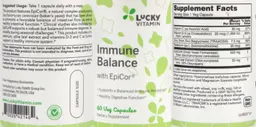 Label for Immune Balance with EpiCor