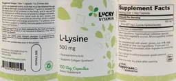 Label for L-Lysine 500 mg