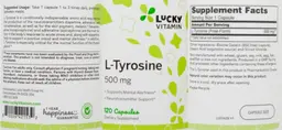 Label for L-Tyrosine 500 mg