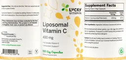 Label for Liposomal Vitamin C 400 mg