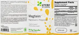 Label for Magtein Magnesium L-Treonate
