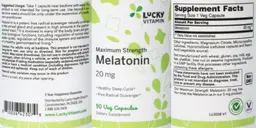 Label for Maximum Strength Melatonin 20 mg