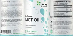 Label for MCT Oil Unflavored