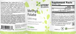 Label for Methyl Folate 1,000 mcg