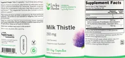 Label for Milk Thistle 150 mg