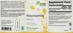 Label for Niacinamide 500 mg