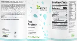 Label for Pea Protein Unflavored