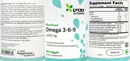 Label for Plant-Based Omega 3-6-9 1,000 mg