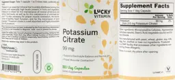 Label for Potassium Citrate 99 mg