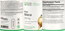 Label for Raw Maca 750 mg