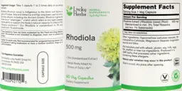 Label for Rhodiola 500 mg