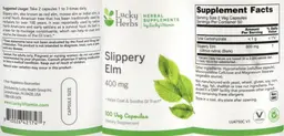 Label for Slippery Elm 400 mg