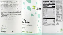 Label for Soy Isolate Unflavored Powder