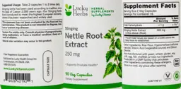 Label for Stinging Nettle Root Extract 250 mg