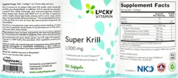 Label for Super Krill 1,000 mg