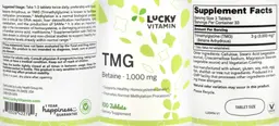Label for TMG Betaine - 1,000 mg