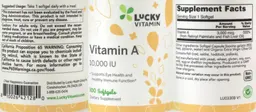 Label for Vitamin A 10,000 IU