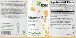 Label for Vitamin B-2 (Riboflavin) 100 mg