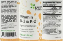 Label for Vitamin D-3 & K-2 Liposomal Spray